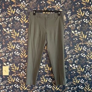 J. Jill Olive Green Stretch Straight-Leg Refined Woven Trousers Pants Size 12